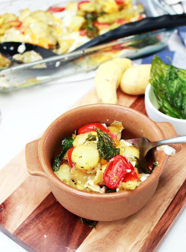 Pesto Potato and Egg with fried basil and tomato (via casinositekor.highwallsblog.com)