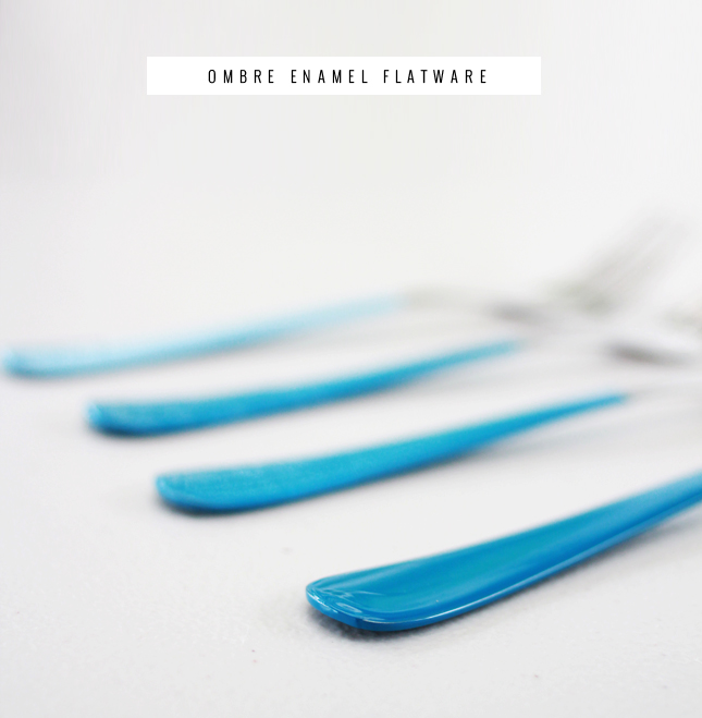 DIY Ombre Enamel Dipped Flatware | casinositekor.highwallsblog.com