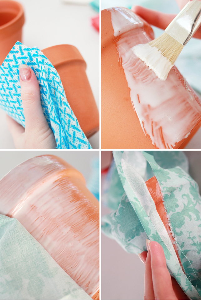 DIY Fabric Covered Flower Pots by casinositekor.highwallsblog.com for Frankie Magazine