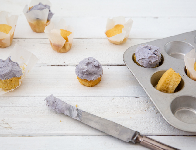 Lavender Coconut Mini Cupcakes by Erika Rax (for casinositekor.highwallsblog.com)