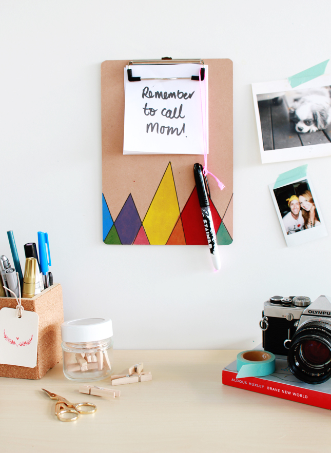 DIY Geometric Clipboard Notice Board 