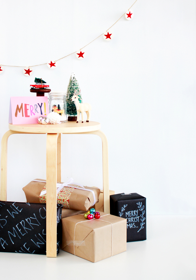 Short on space this Christmas? Can't fit a full sized tree? Why not make a pretty Christmas themed display instead? (Your presents need somewhere to live leading up to the big day!)