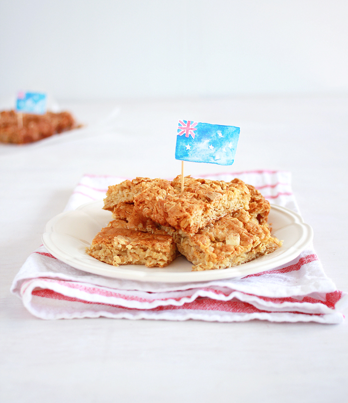 Make this Homemade Anzac Oat Slice - Perfect for celebrating Australia Day! 